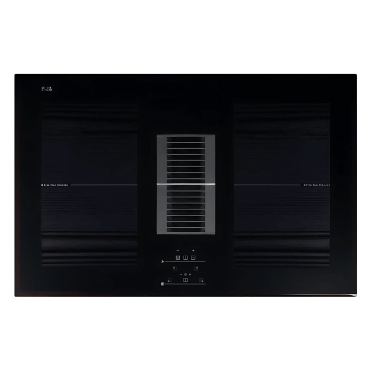De Santii 77cm 4 Zone Induction Hob with Downdraftt - Black