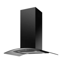 De Santii 90cm Curved Glass Island Cooker Hood - Black De Santii 90cm Curved Glass Island Cooker Hood - Black