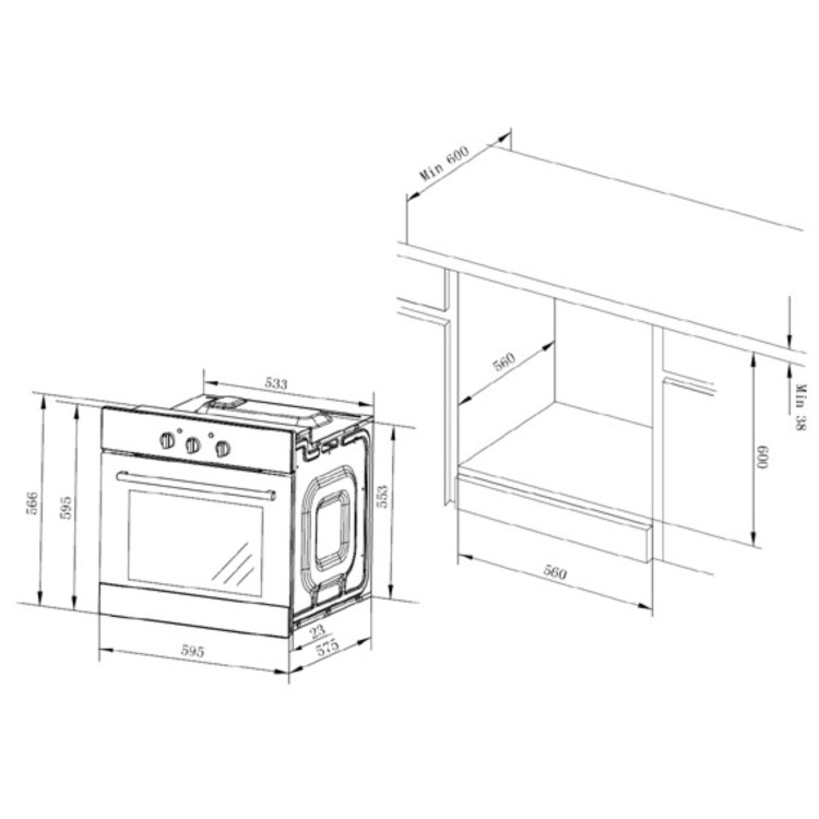 De Santii Electric Single Oven - Black