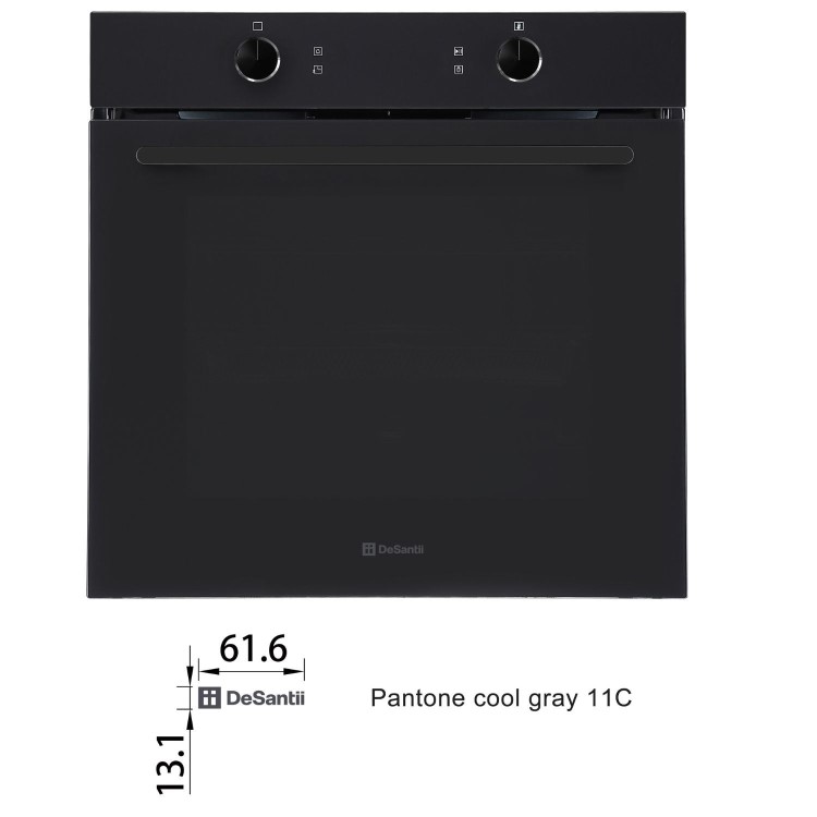 DeSantii Electric Single Oven with Catalytic Cleaning - Black