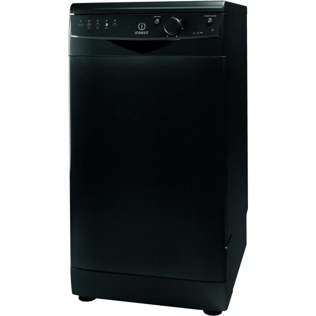 GRADE A2 - Indesit DSR15B1K 10 Place Slimline Freestanding Dishwasher - Black