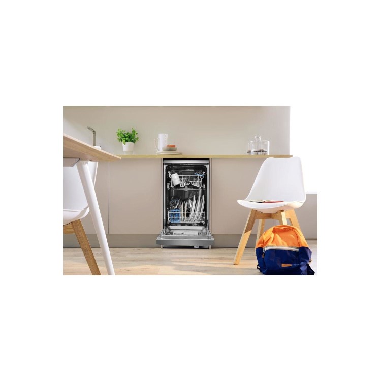 Indesit DSR26B1S 10 Place Slimline Freestanding Dishwasher - Silver