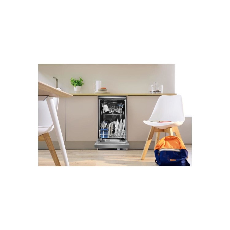 Indesit DSR26B1S 10 Place Slimline Freestanding Dishwasher - Silver