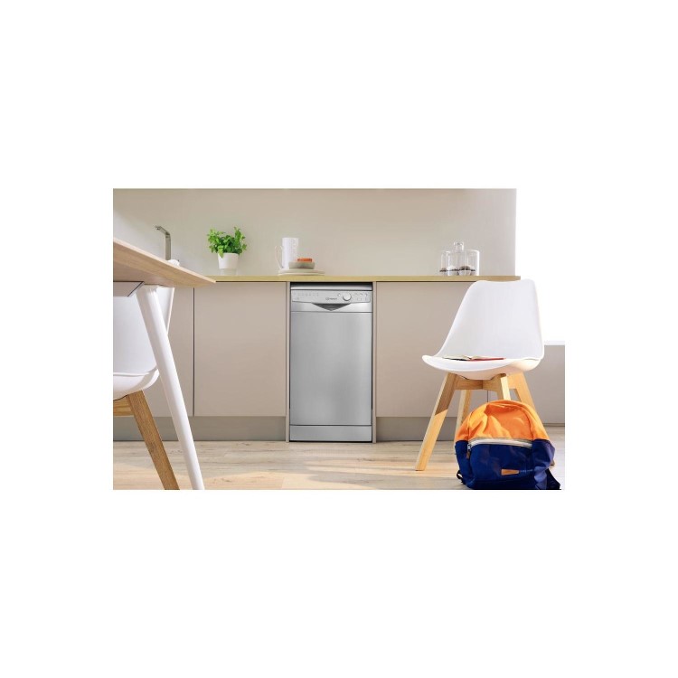 Indesit DSR26B1S 10 Place Slimline Freestanding Dishwasher - Silver