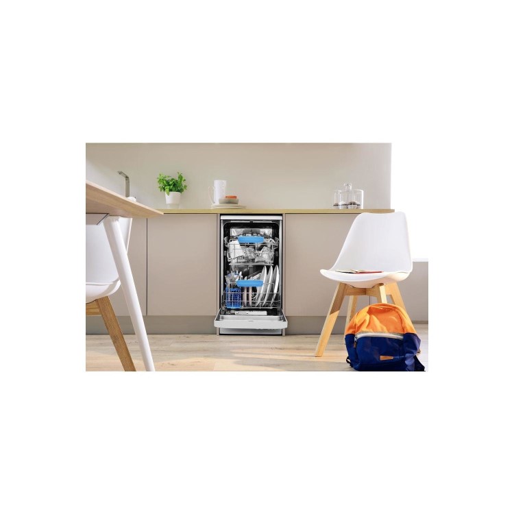 Indesit Extra DSR57M96Z 10 Place Slimline Freestanding Dishwasher with Quick Wash - White