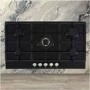 De Santii 90cm 5 Burner Gas on Glass Gas Hob - Black