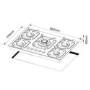 De Santii 90cm 5 Burner Gas on Glass Gas Hob - Black