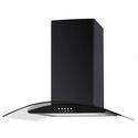 De Santii 60cm Curved Glass Chimney Hood - Black
