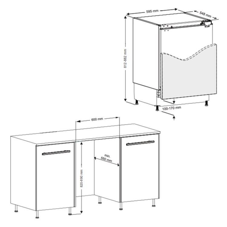De Santii 93 Litre Integrated Under Counter Freezer