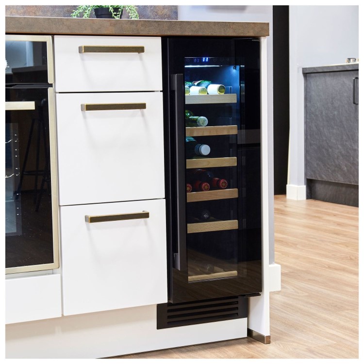 De Santii 19 Bottle Capacity Single Zone Built in Wine Cooler - Black