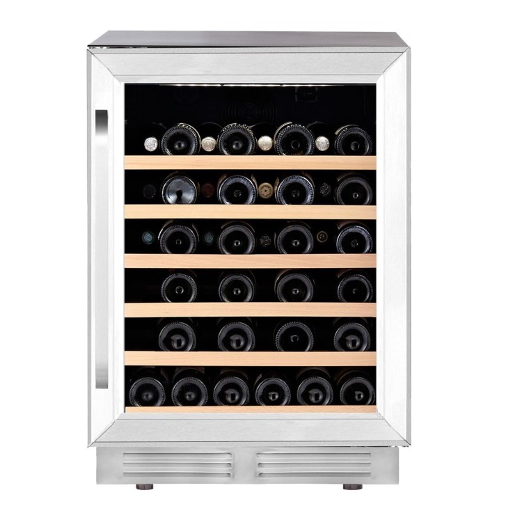 De Santii 52 Bottle Capacity Single Zone Built in Wine Cooler - Stainless steel