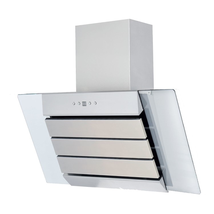 De Santii 60cm Angled Chimney Cooker Hood - Stainless Steel