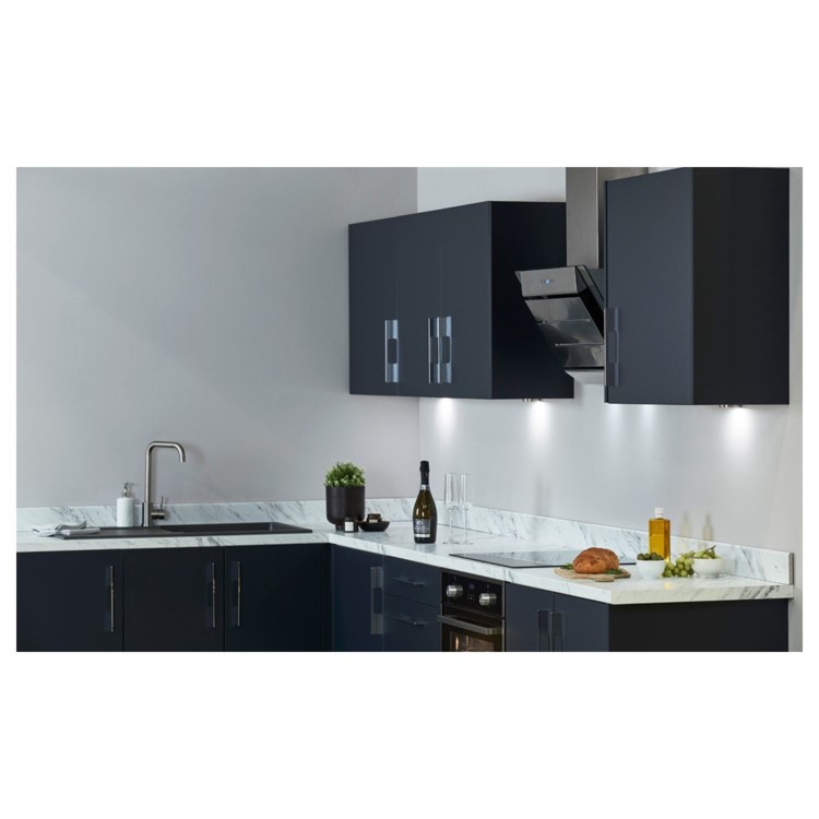 De Santii 60cm Angled Chimney Cooker Hood - Stainless Steel
