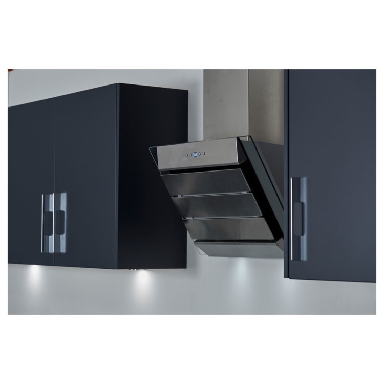 De Santii 60cm Angled Chimney Cooker Hood - Stainless Steel