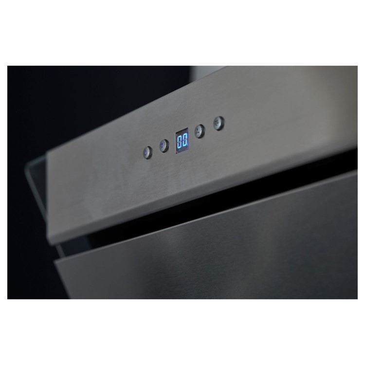 De Santii 60cm Angled Chimney Cooker Hood - Stainless Steel