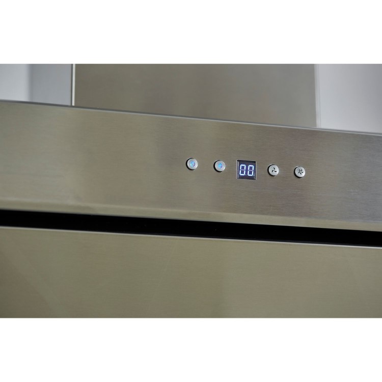 De Santii 60cm Angled Chimney Cooker Hood - Stainless Steel