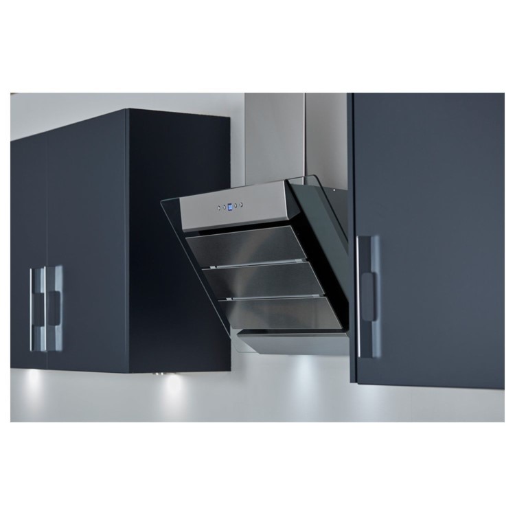 De Santii 70cm Angled Chimney Cooker Hood - Stainless Steel