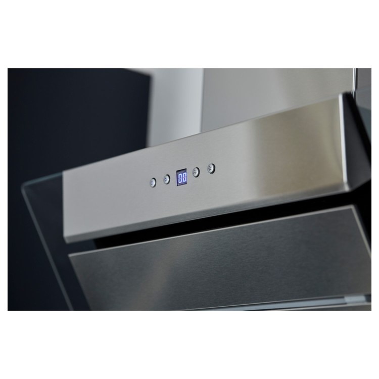 De Santii 70cm Angled Chimney Cooker Hood - Stainless Steel