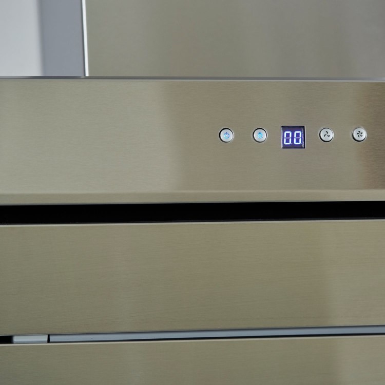 De Santii 70cm Angled Chimney Cooker Hood - Stainless Steel