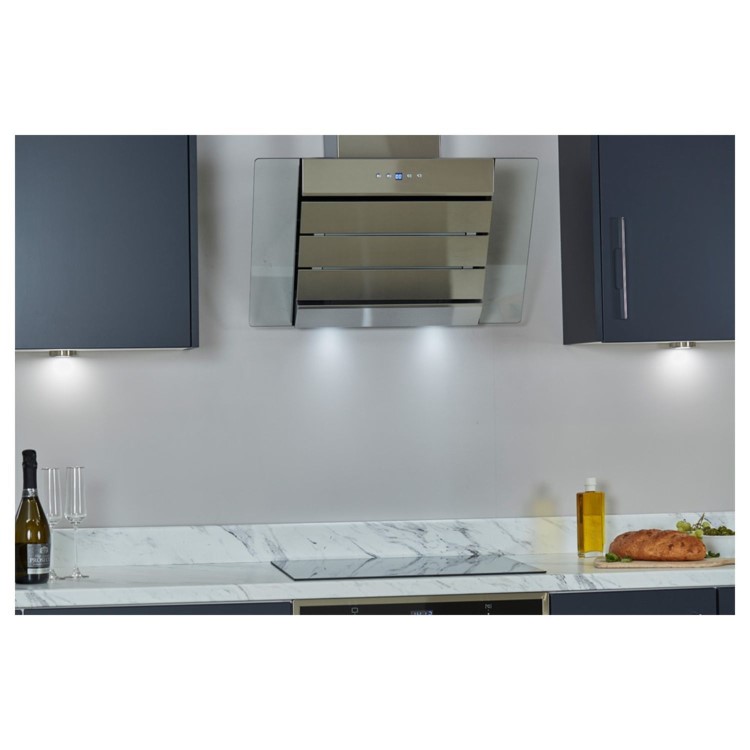 De Santii 70cm Angled Chimney Cooker Hood - Stainless Steel
