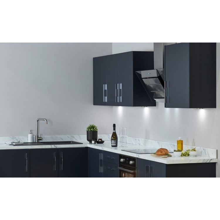 De Santii 90cm Angled Cooker Hood - Stainless Steel