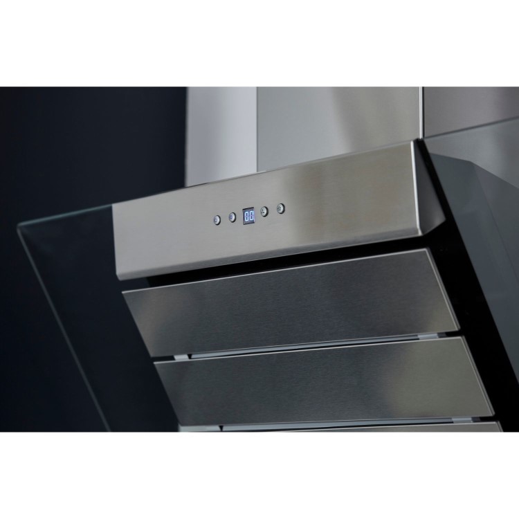 De Santii 90cm Angled Cooker Hood - Stainless Steel
