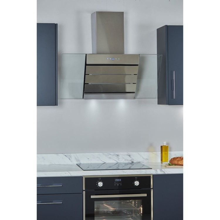 De Santii 90cm Angled Cooker Hood - Stainless Steel