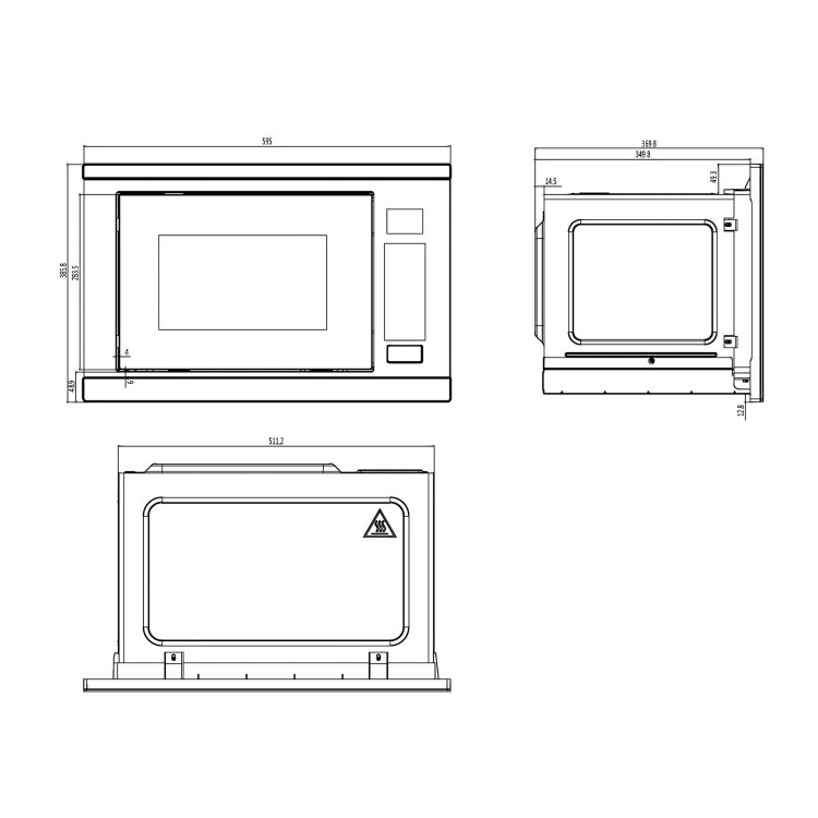 De Santii Built-in Microwave with Grill - Stainless Steel