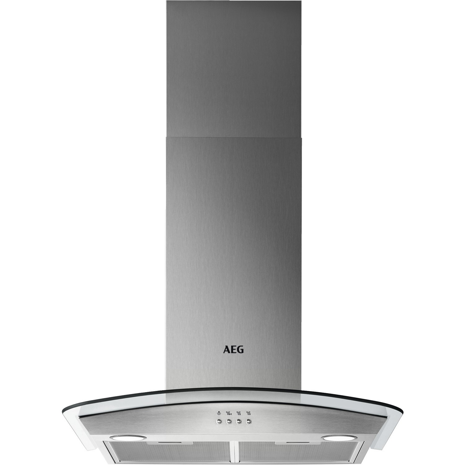 AEG 60cm Chimney Cooker Hood with Curved Glass Canopy - Stainless Steel
