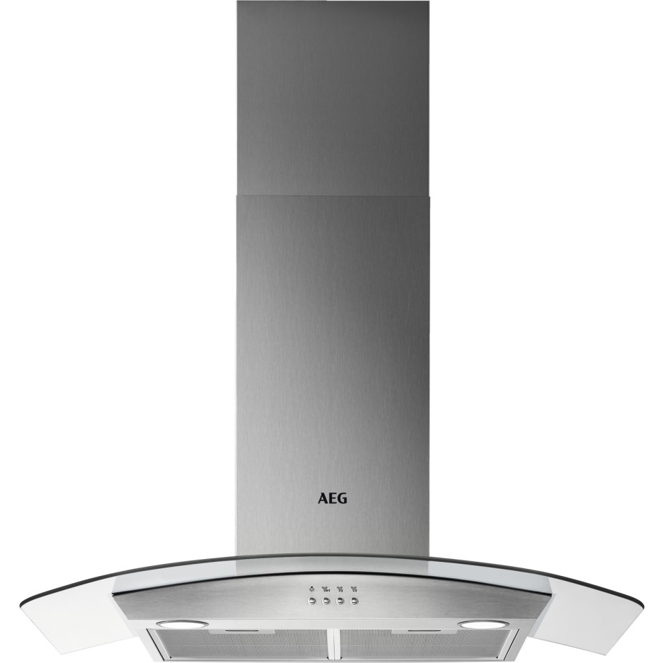 AEG DTB3953M 90cm Cooker Hood With Curved Glass Canopy Stainless Steel Appliances Direct