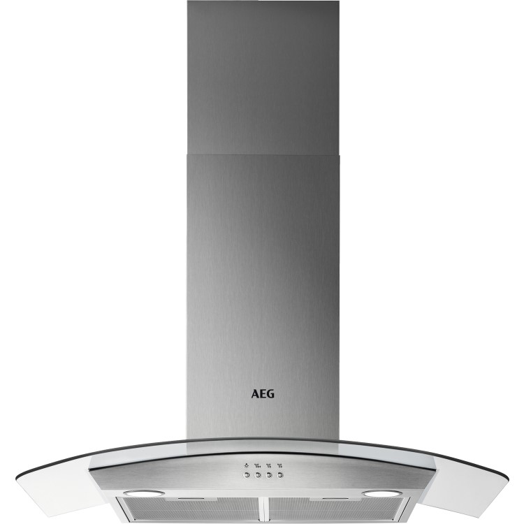 AEG 5000 Series 90cm Curved Glass Chimney Cooker Hood - Stainless Steel