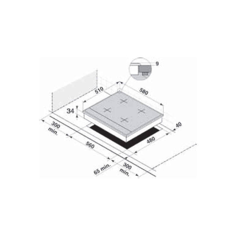 De Dietrich DTE1114X 60cm Wide Four Burner Gas Hob - Stainless Steel