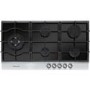 De Dietrich DTG1195X 90cm Wide Five Burner Gas-on-glass Hob With Stainless Steel Trim