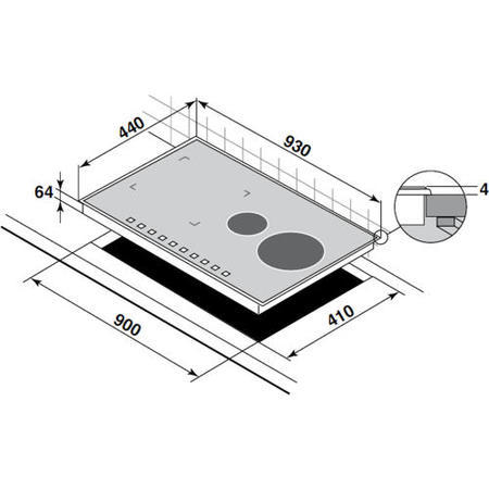 De Dietrich DTI1089V Slimline Bevelled Edge 90cm Wide Induction Hob With Continuum Zone