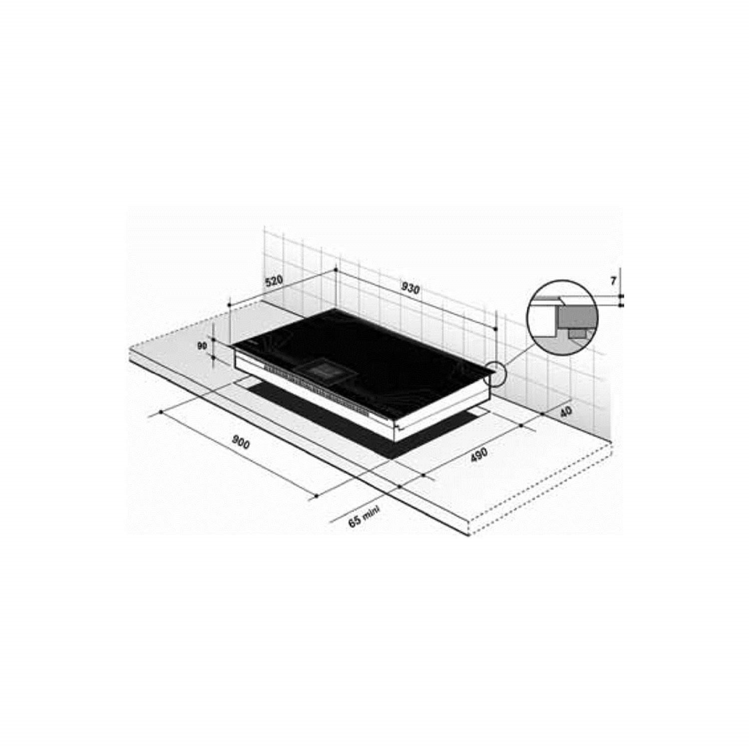 De Dietrich DTiM1000C 93cm Wide Zoneless Induction Hob With Chrome Trim