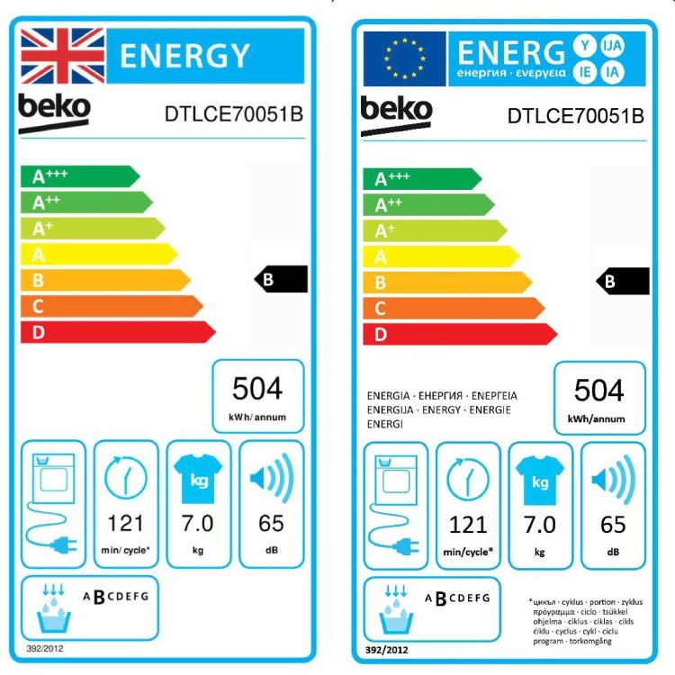 Beko 7kg Freestanding Condenser Tumble Dryer - Black