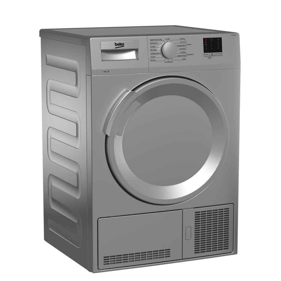 Beko DTLCE70051S 7kg Freestanding Condenser Tumble Dryer Silver