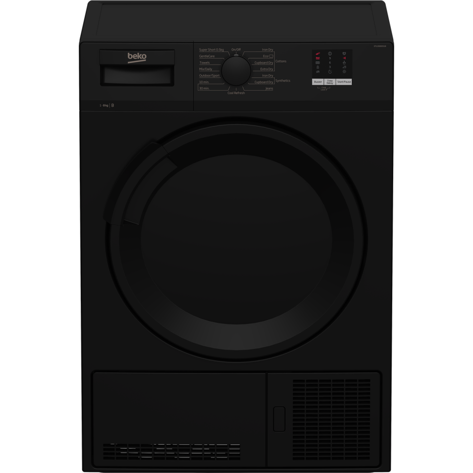 Beko DTLCE80051B Freestanding 8kg Condenser Tumble Dryer Black