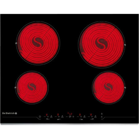 De Dietrich DTV1120X 65cm Wide Four Zone Ceramic Hob With Stainless Steel Trim