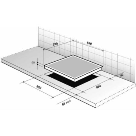 De Dietrich DTV1120X 65cm Wide Four Zone Ceramic Hob With Stainless Steel Trim