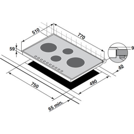 De Dietrich DTi1008X 75cm Wide Four Zone Induction Hob With Stainless Steel Trim