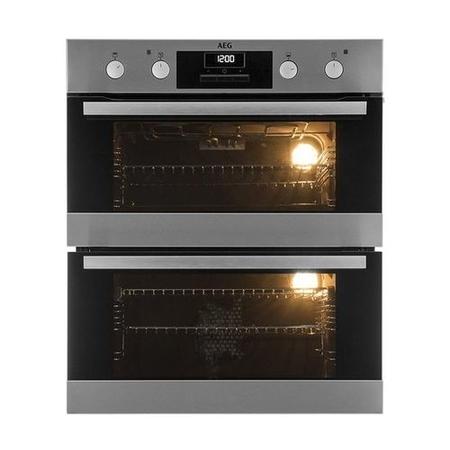 Refurbished AEG DUB331110M 60cm Double Built Under Electric Oven Stainless Steel