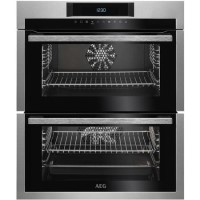 Refurbished AEG DUE731110M 60cm Double Built Under Electric Oven with Catalytic Liners Stainless Steel