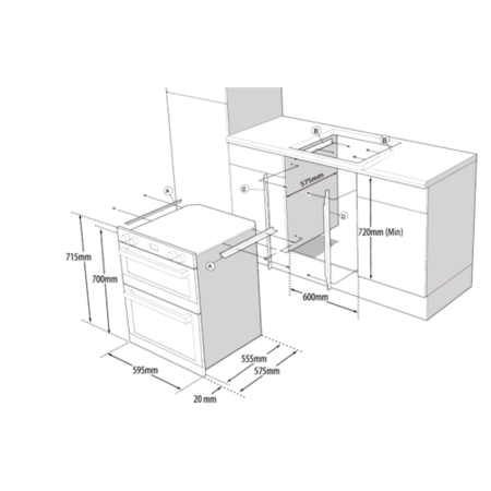 GRADE A2 - Hotpoint DUH10DIX Built Under Electric Double Oven - Stainless Steel 