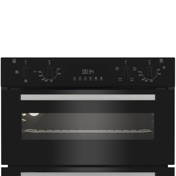 Indesit Electric Built In Double Oven - Black