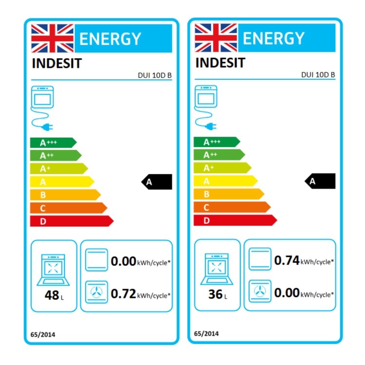 Refurbished Indesit DUI10DB Electric Built Under Double Oven - Black