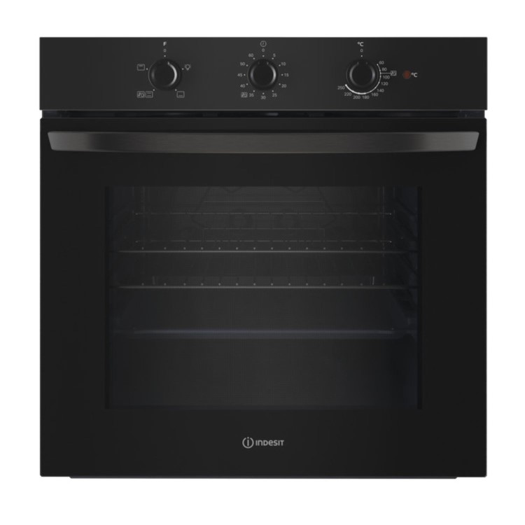 Indesit Electric Built In Double Oven - Stainless Steel