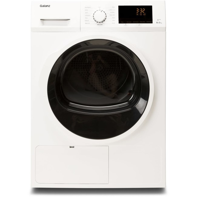 Galanz DUK002W 8kg Freestanding Condenser Tumble Dryer With Sensor Drying - White