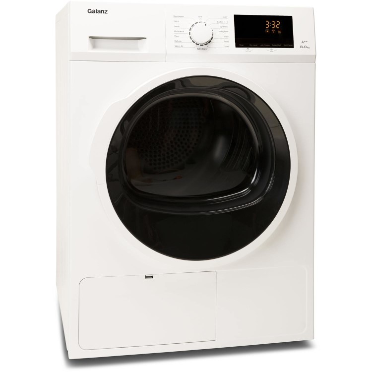 Galanz DUK002W 8kg Freestanding Condenser Tumble Dryer With Sensor Drying - White