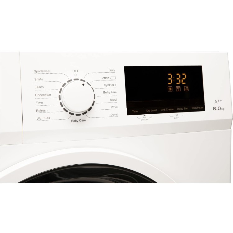 Galanz DUK002W 8kg Freestanding Condenser Tumble Dryer With Sensor Drying - White